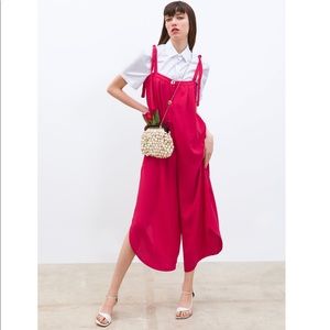 Zara Pink Flowy jumpsuit with buttons